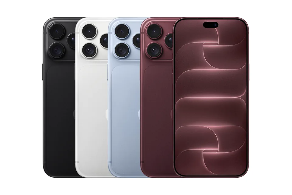 iPhone 18 Pro Max, shown from the back in its colours and from the front