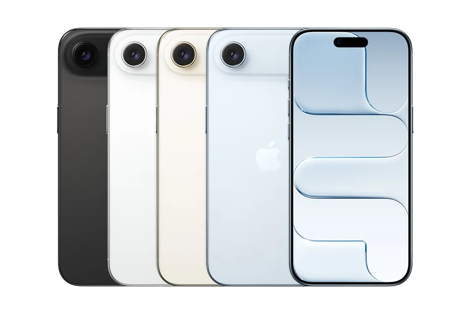 iPhone Air, shown from the back in its colours and from the front