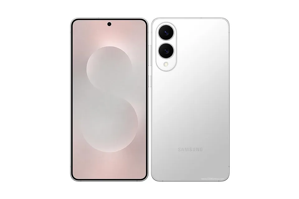 Galaxy S25 Edge, shown from the back in its colours and from the front