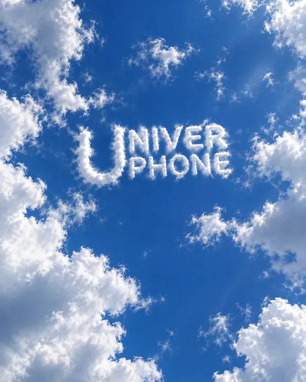 Logo Univer Phone dessiné dans les nuages